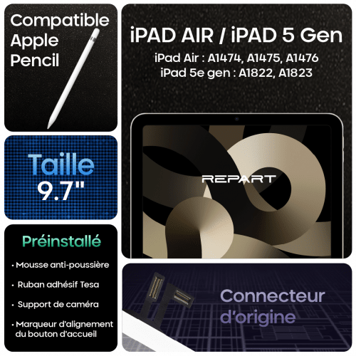 fiche produit ipad 5 / air 1