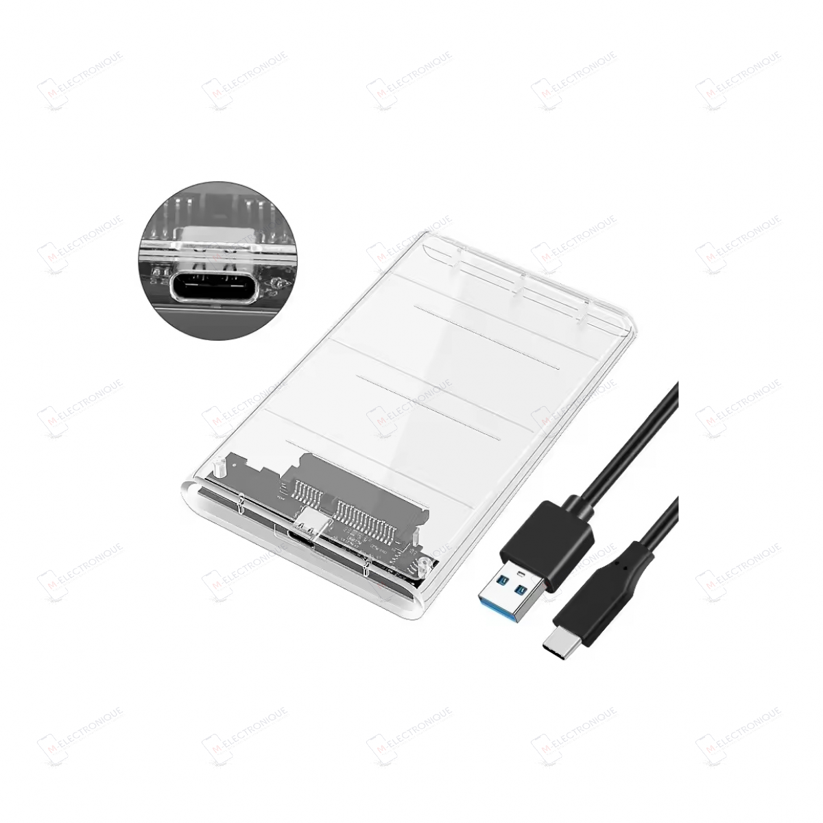 BOITIER DISQUE DUR HHD / SSD 2.5" TRANSPARENT
