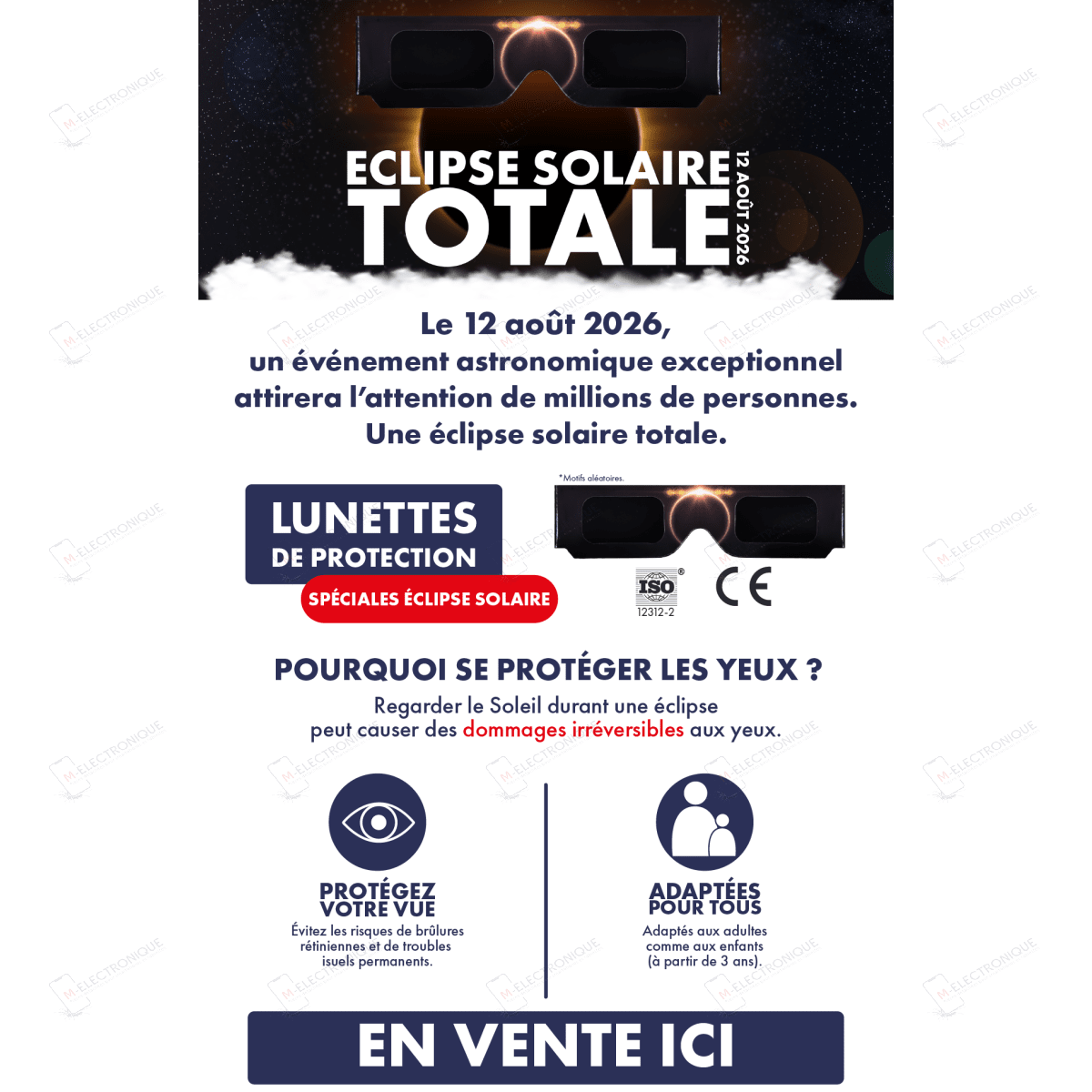 LOT DE 10 PAIRES DE LUNETTES ECLIPSE SOLAIRE