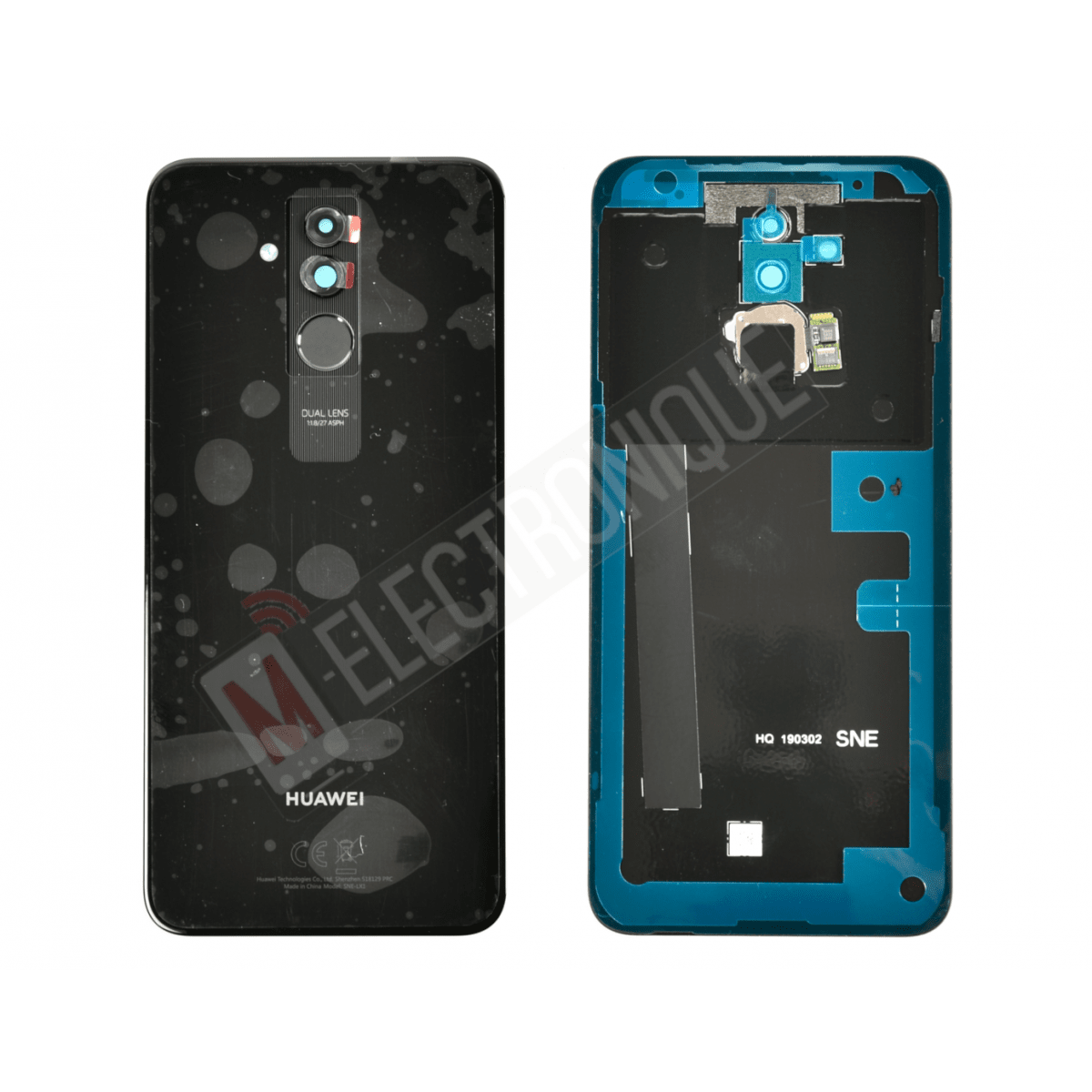 VITRE ARRIERE NOIR HUAWEI MATE 20 LITE