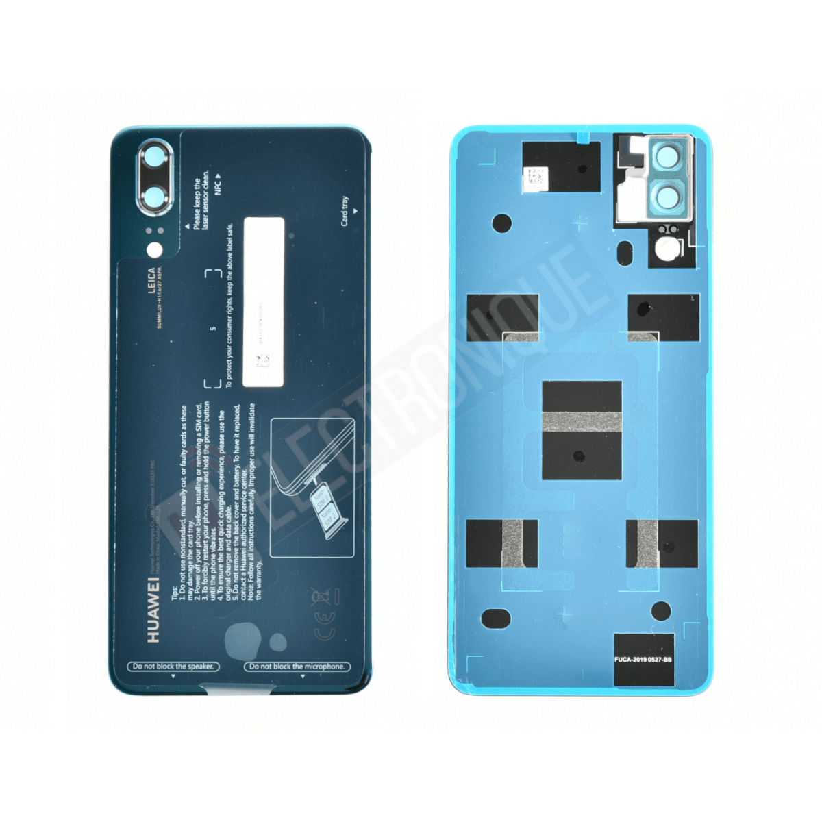 VITRE ARRIERE BLEU HUAWEI P20