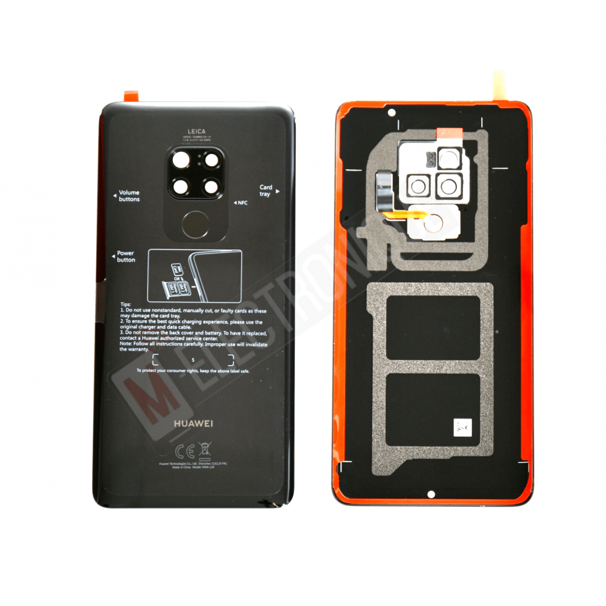 VITRE ARRIERE NOIR HUAWEI MATE 20