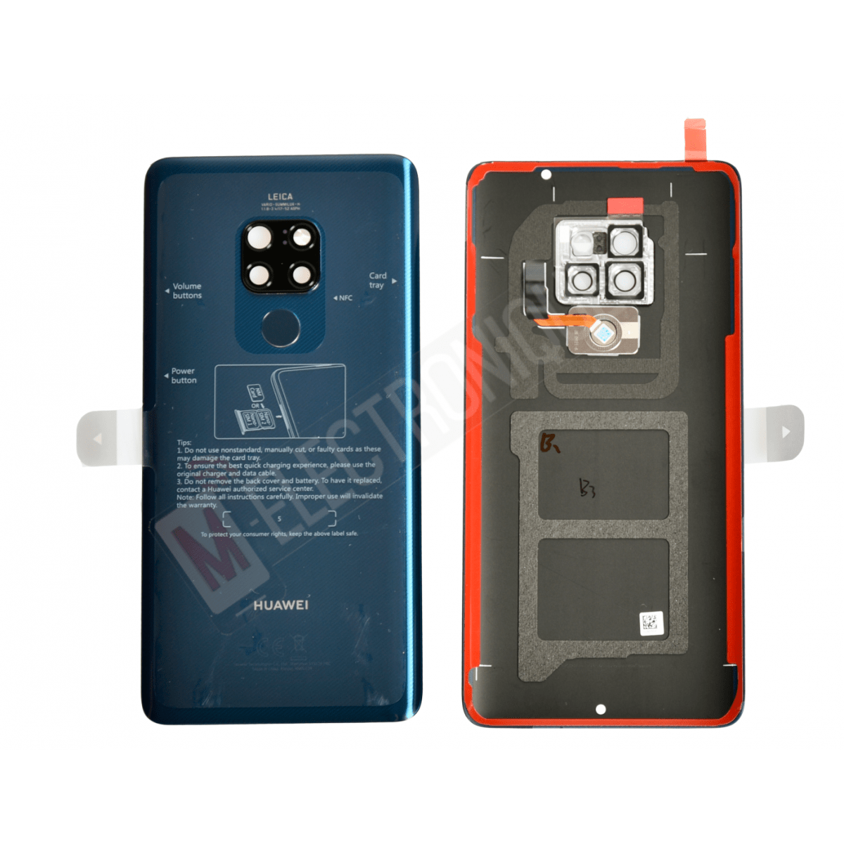 VITRE ARRIERE BLEU HUAWEI MATE 20