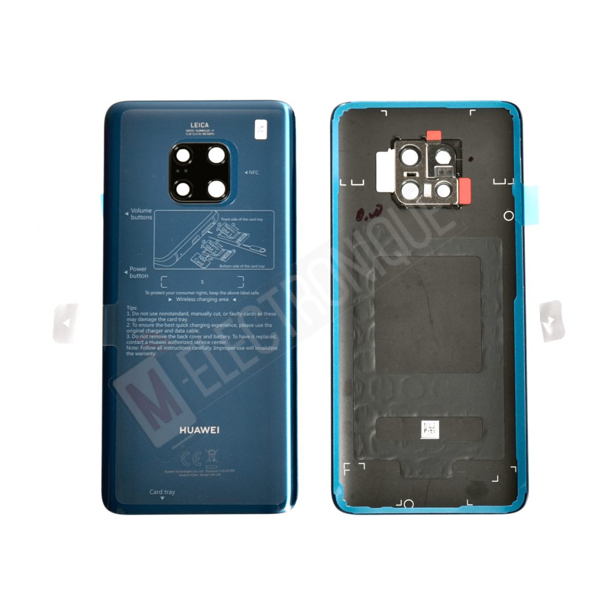 VITRE ARRIERE BLEU HUAWEI MATE 20 PRO