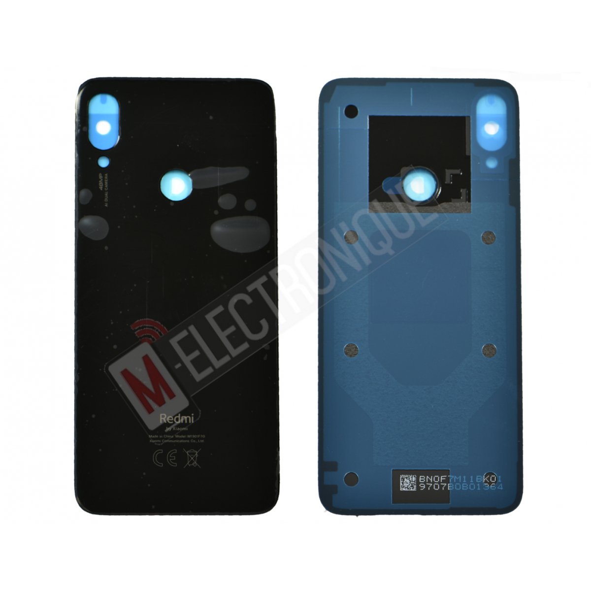 VITRE ARRIERE NOIR XIAOMI REDMI NOTE 7