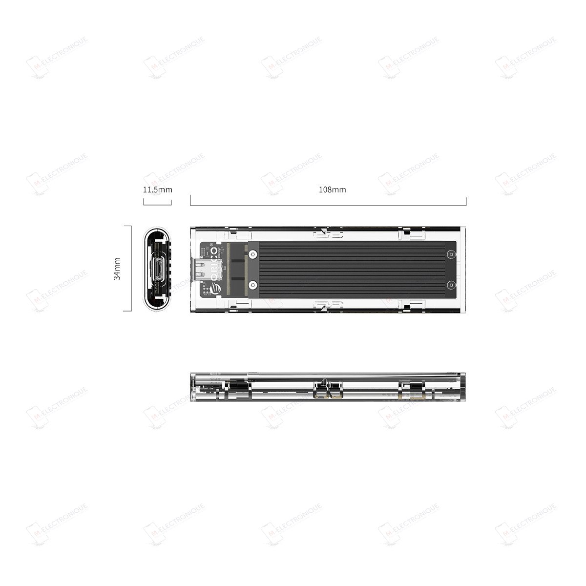BOITIER DISQUE DUR SSD NVME ORICO TCM2-C3