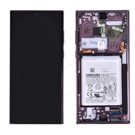 ECRAN BORDEAUX AVEC BATTERIE SAMSUNG GALAXY S22 ULTRA
