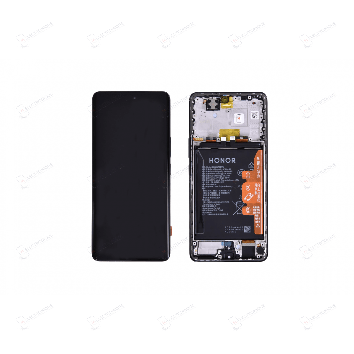 ECRAN AVEC BATTERIE TITANE NOIR  HONOR MAGIC7 LITE