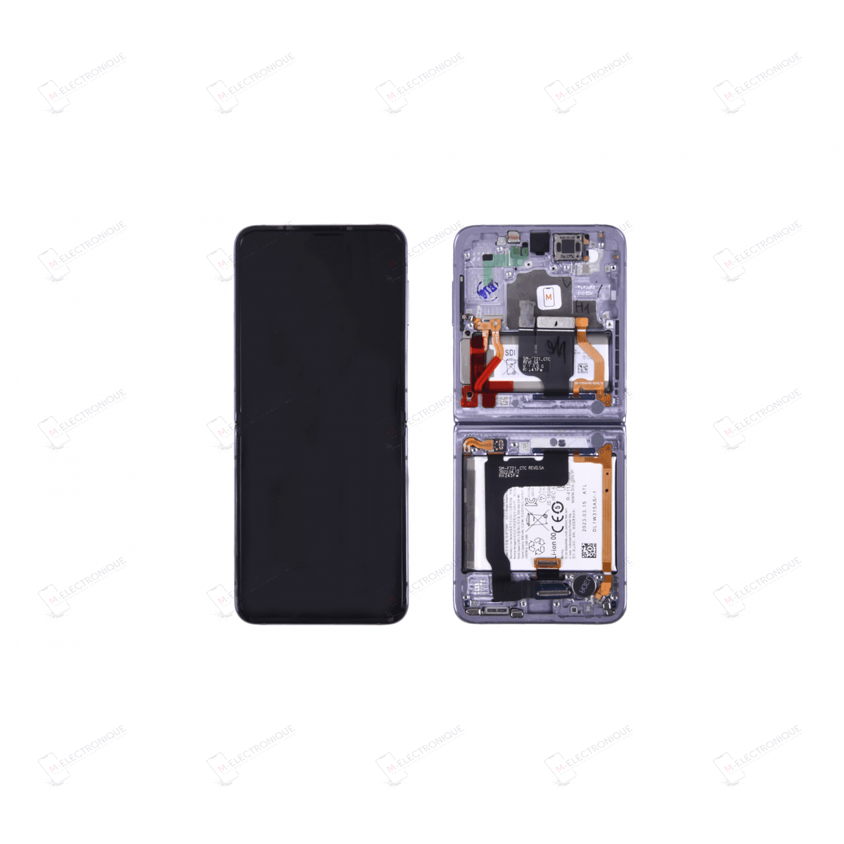 ECRAN PLIABLE VIOLET AVEC BATTERIES SAMSUNG GALAXY Z FLIP 4